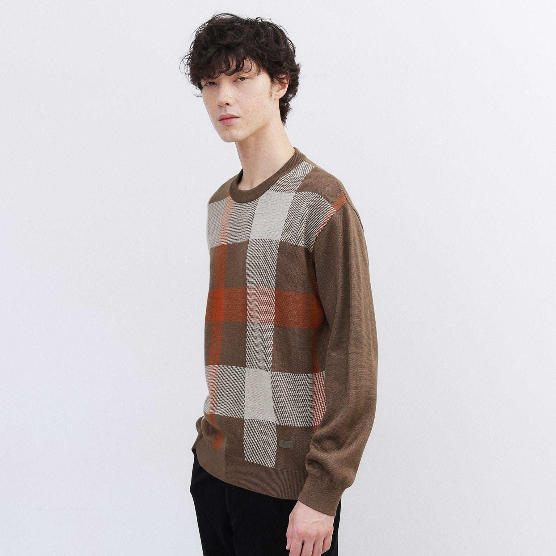 タケオキクチ TAKEO KIKUCHI ダブル ジャカード ニット (モカブラウン(242)) モカブラウン(242)