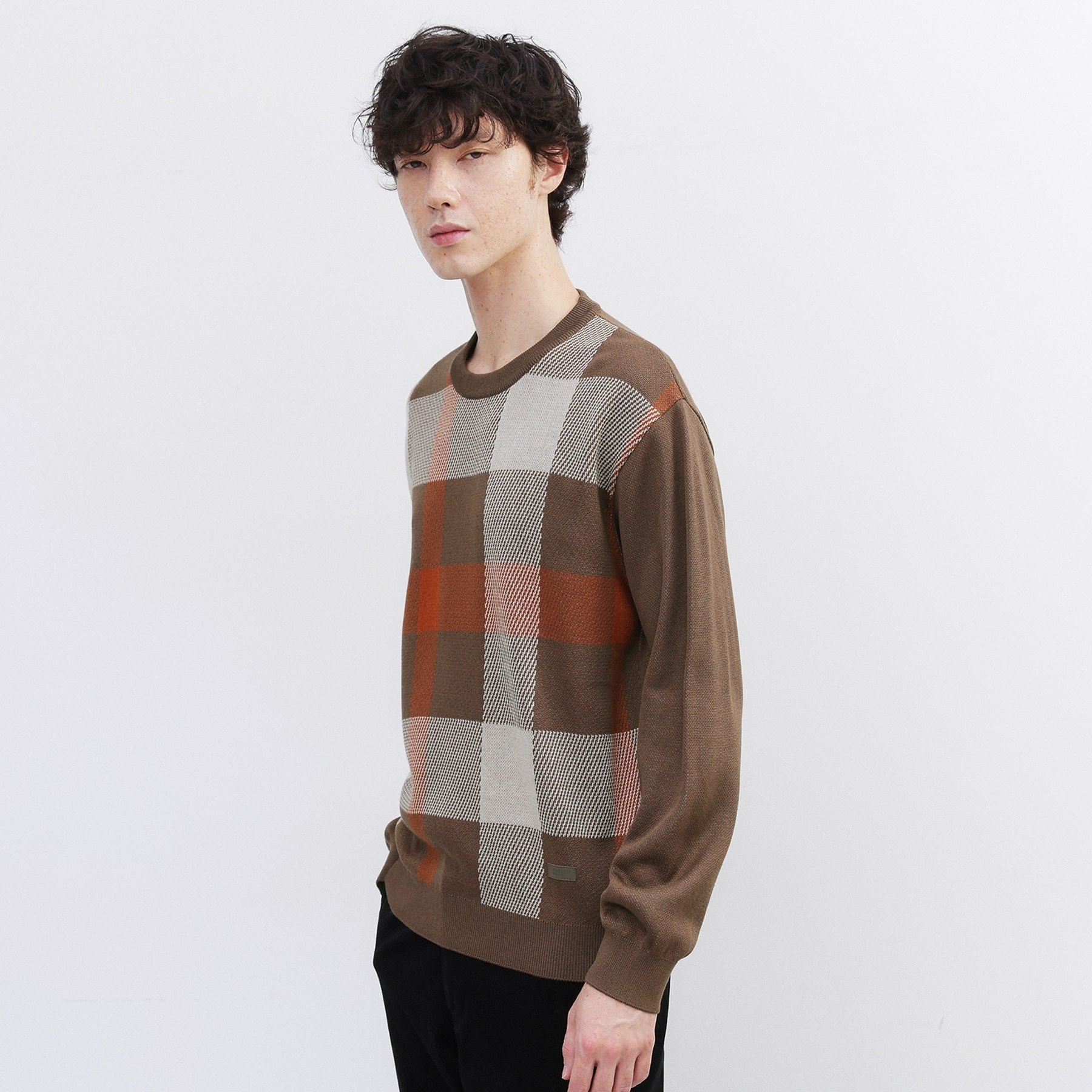 タケオキクチ TAKEO KIKUCHI ダブル ジャカード ニット (モカブラウン(242)) モカブラウン(242)