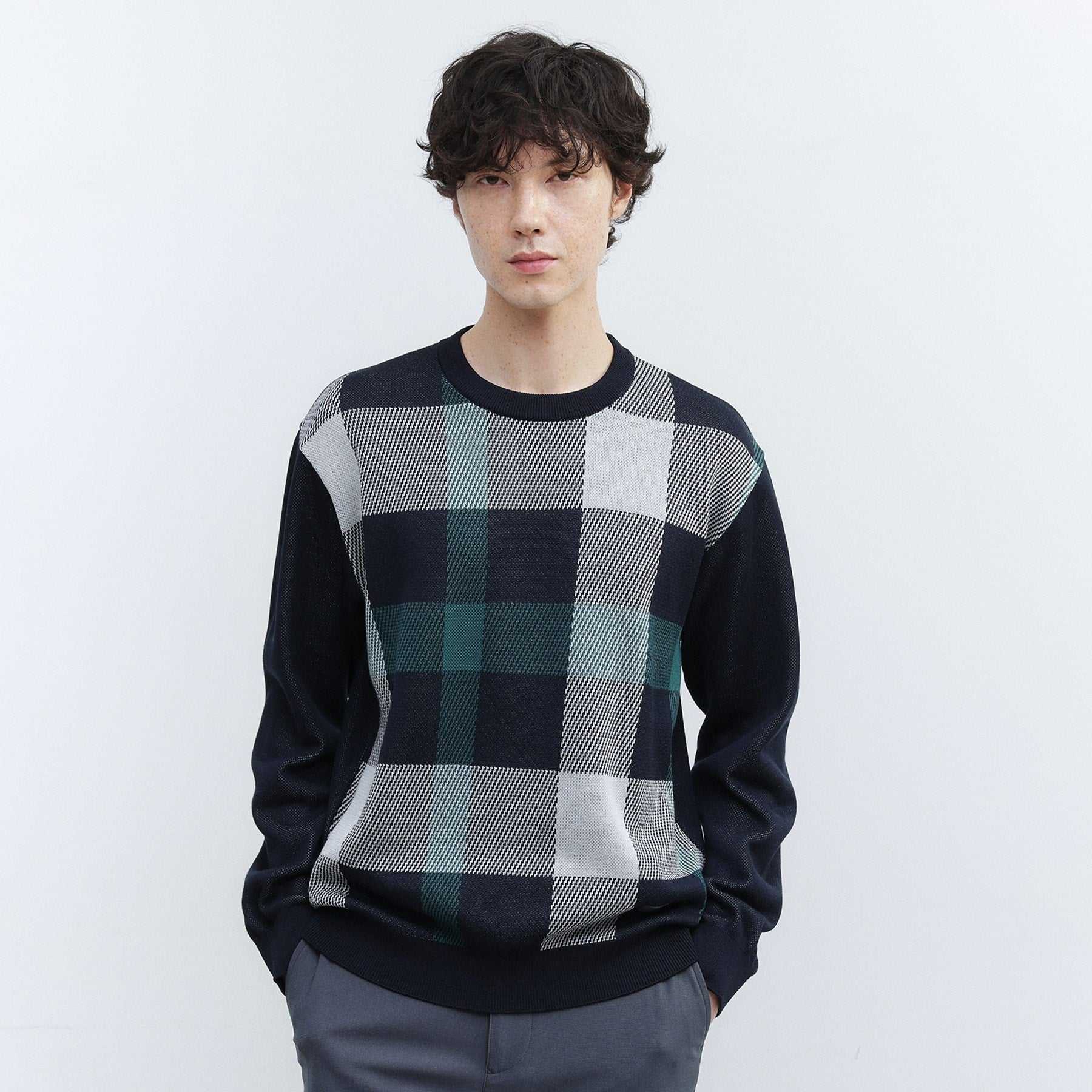 タケオキクチ TAKEO KIKUCHI ダブル ジャカード ニット (モカブラウン(242)) モカブラウン(242)