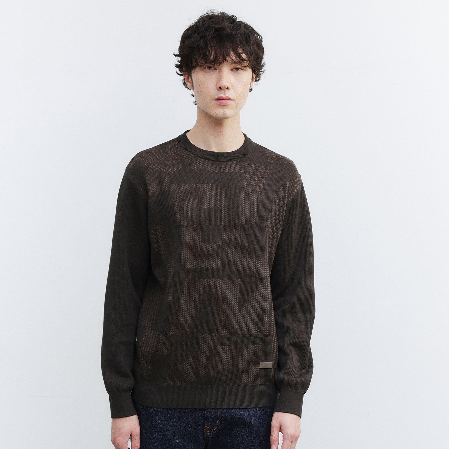 タケオキクチ TAKEO KIKUCHI ダブル ジャカード ニット (モカブラウン(242)) モカブラウン(242)