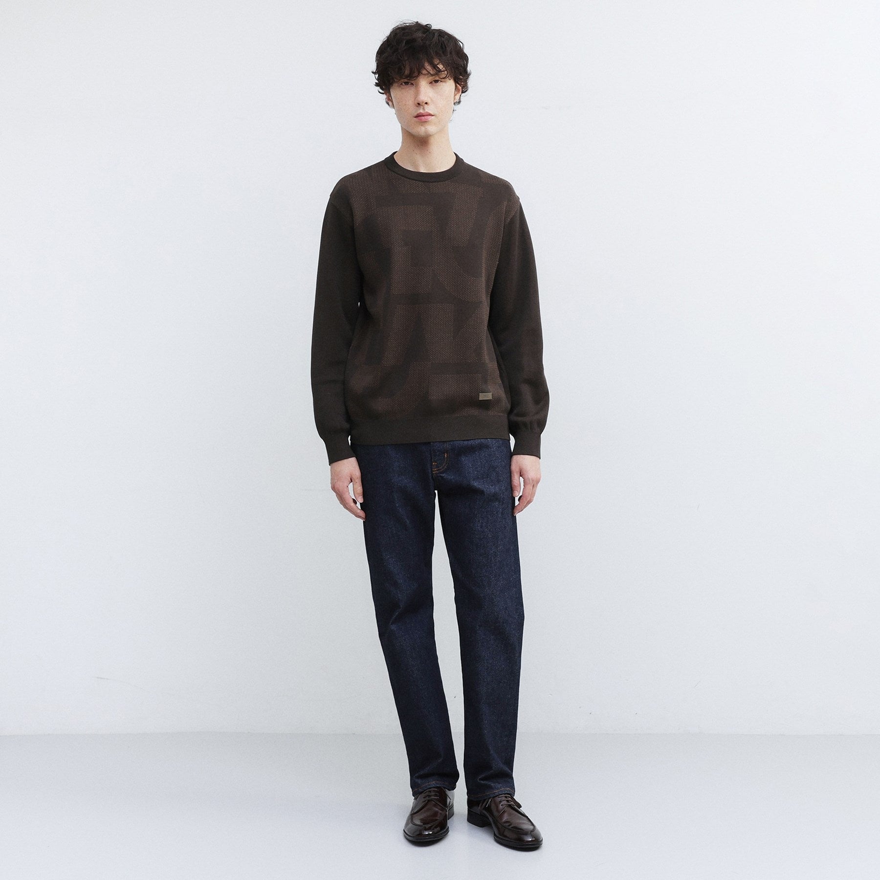 タケオキクチ TAKEO KIKUCHI ダブル ジャカード ニット (モカブラウン(242)) モカブラウン(242)