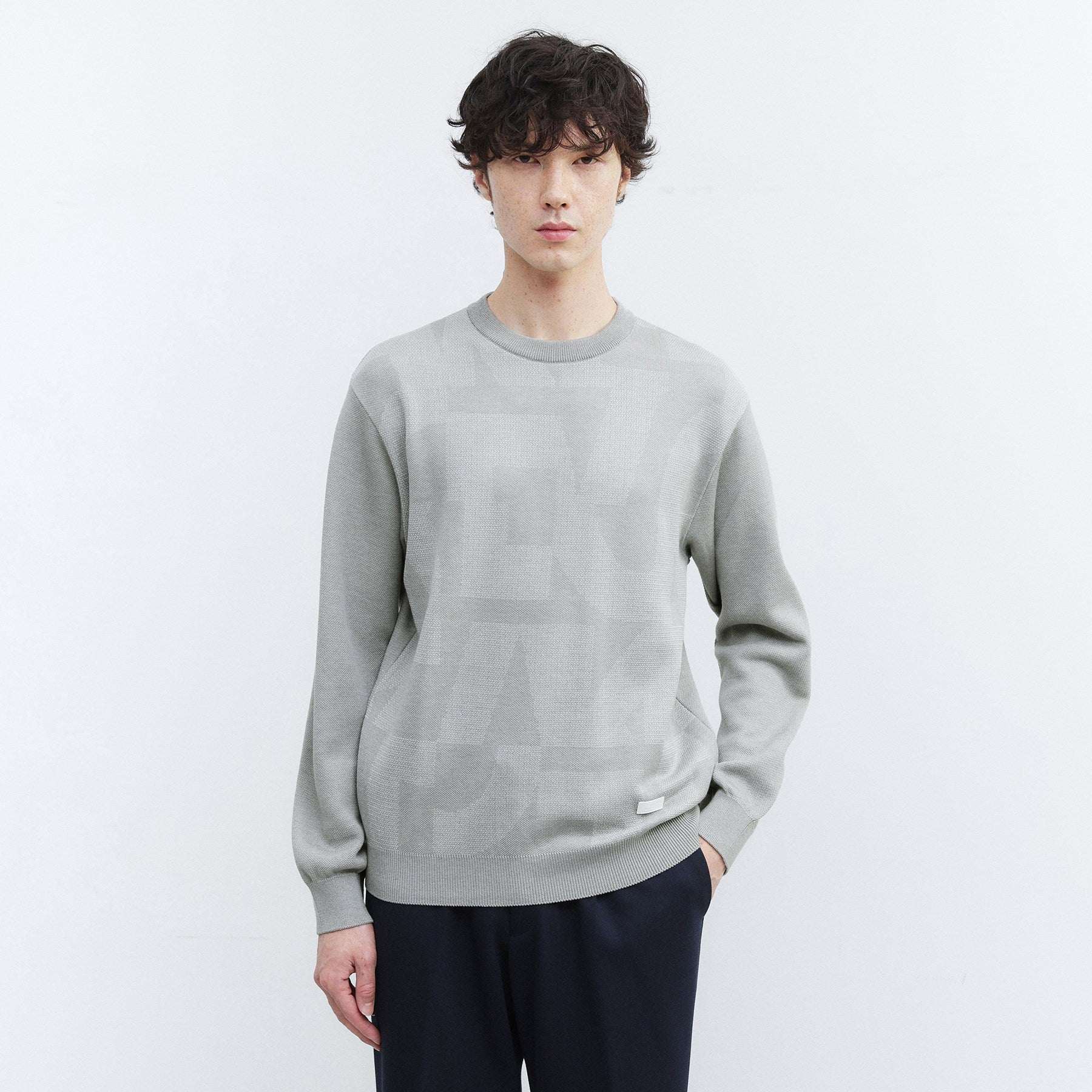 タケオキクチ TAKEO KIKUCHI ダブル ジャカード ニット (ライトグレー(411)) ライトグレー(411)