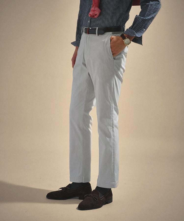 タケオキクチ TAKEO KIKUCHI 【ON/OFF兼用】サイドゴアウエスト オールシーズン ストレートパンツ (ライトベージュ(051)) ライトベージュ(051)