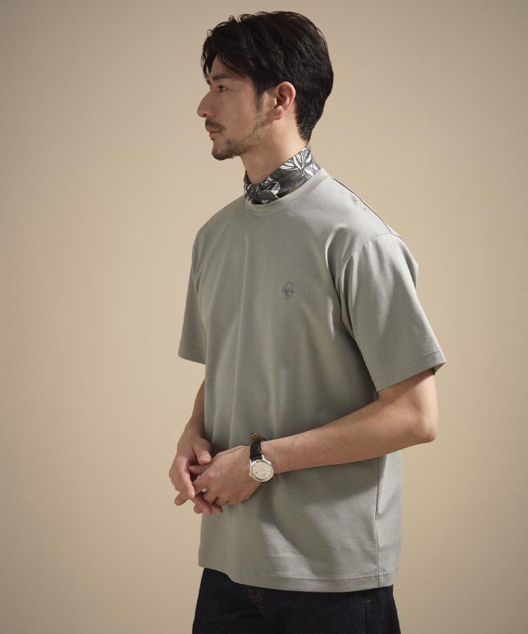 タケオキクチ TAKEO KIKUCHI ワンストローク刺繍 半袖 Tシャツ (ライトグレー(011)) ライトグレー(011)