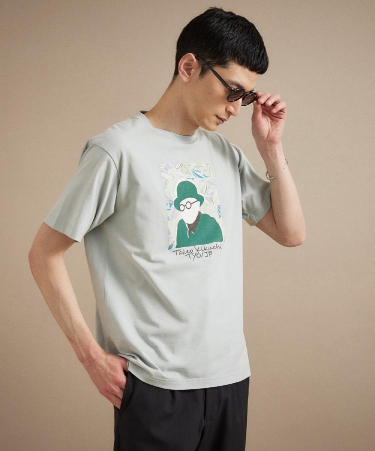 タケオキクチ TAKEO KIKUCHI カカオ柄スクエアプリント 天竺Tシャツ （ミントグリーン(021)） ミントグリーン(021)