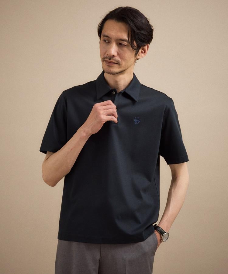 タケオキクチ TAKEO KIKUCHI アイスクリアコットン ワンポイント ポロシャツ (ネイビー(095)) ネイビー(095)