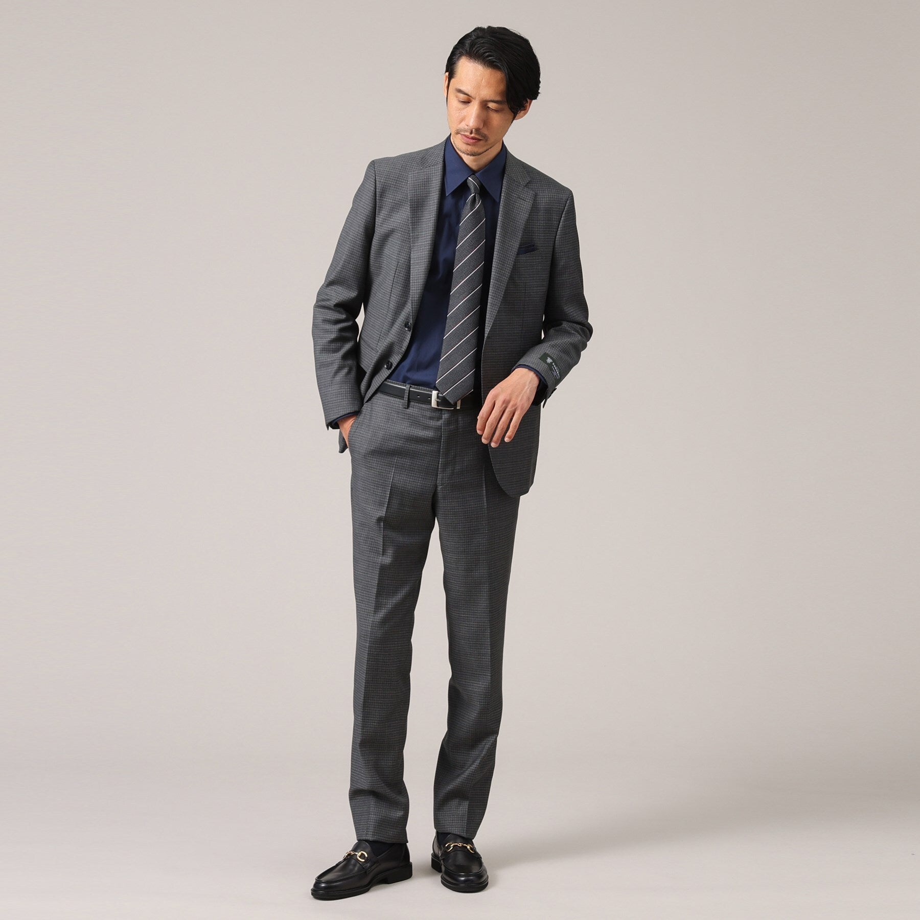 タケオキクチ TAKEO KIKUCHI 【Sサイズ~】100双 ブロード レギュラーカラー シャツ (ネイビー(093)) ネイビー(093)