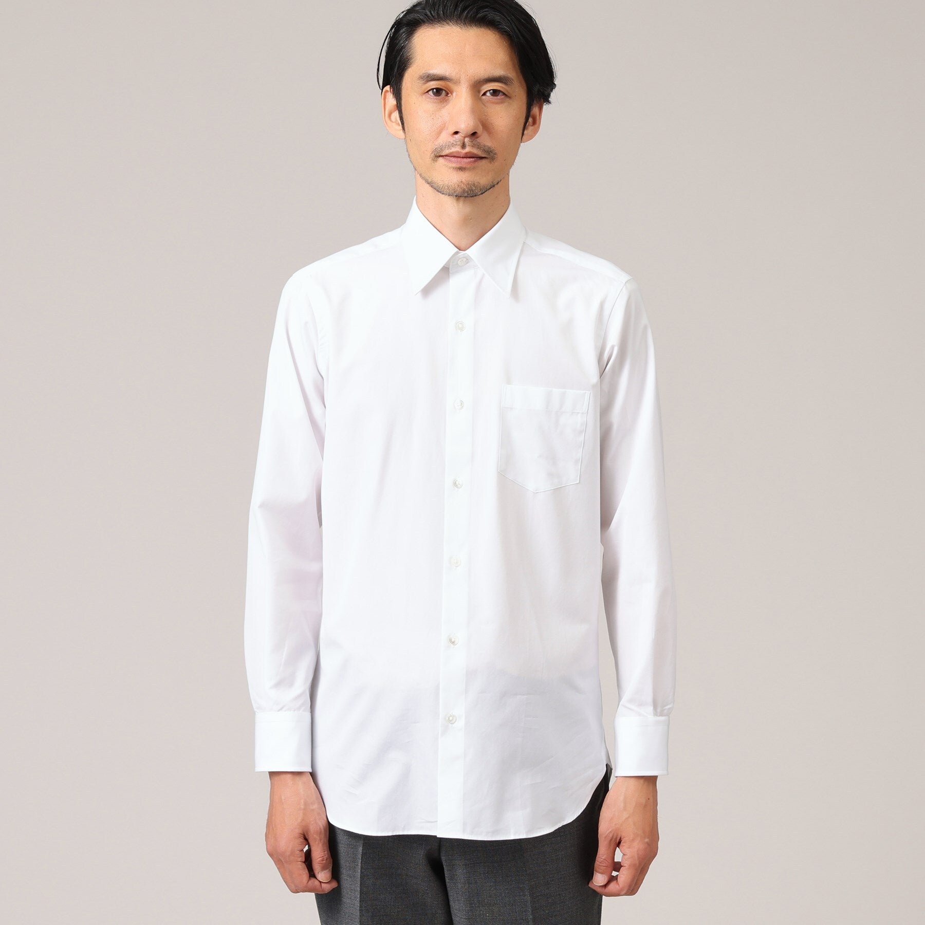 タケオキクチ TAKEO KIKUCHI 【Sサイズ~】100双 ブロード レギュラーカラー シャツ (ネイビー(093)) ネイビー(093)