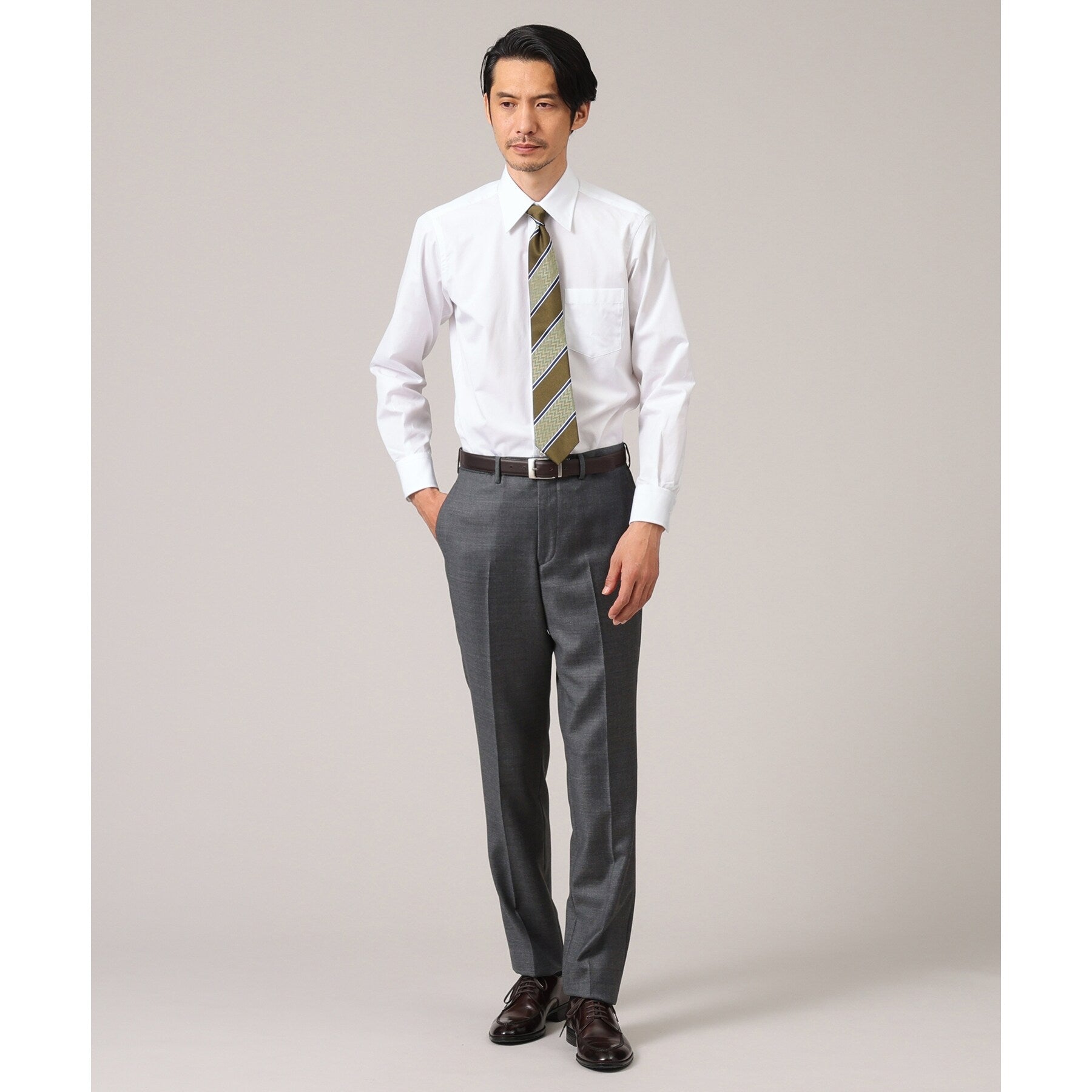 タケオキクチ TAKEO KIKUCHI 【Sサイズ~】100双 ブロード レギュラーカラー シャツ (ネイビー(093)) ネイビー(093)