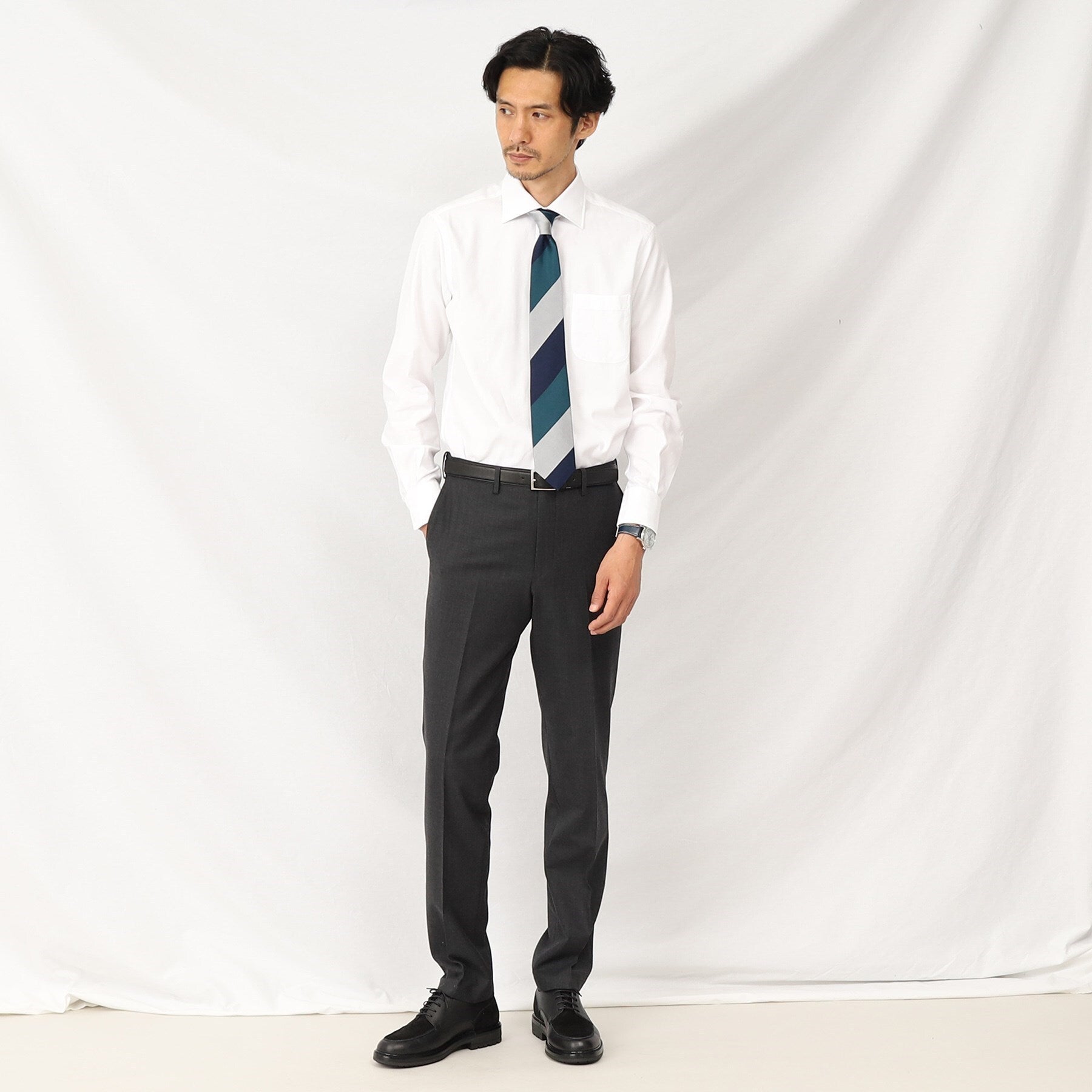 TAKEO KIKUCHI Jacquard Wide Collar Shirt
