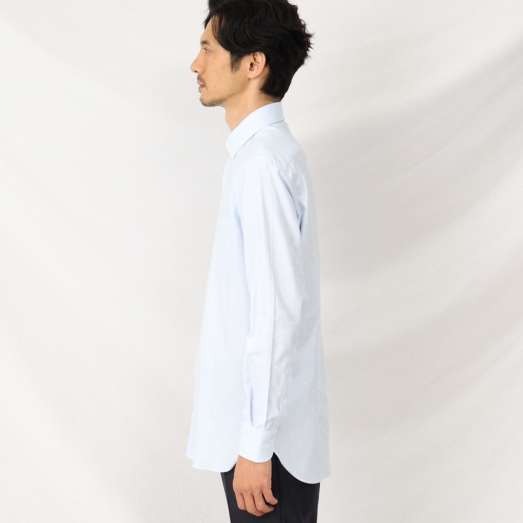 TAKEO KIKUCHI Jacquard Wide Collar Shirt