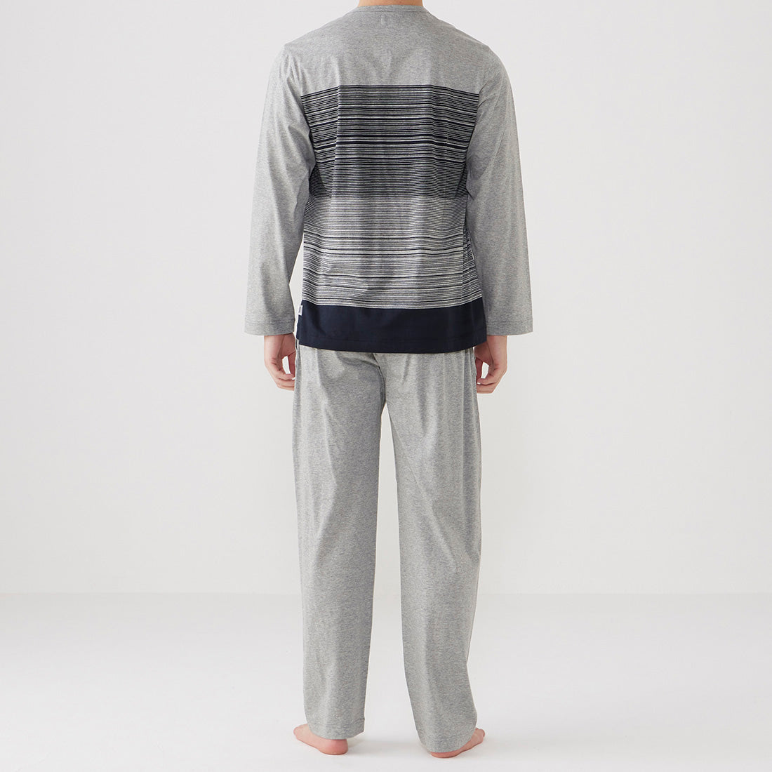 タケオキクチ TAKEO KIKUCHI 長袖ヘンリーネックパジャマ (モクグレー) モクグレー