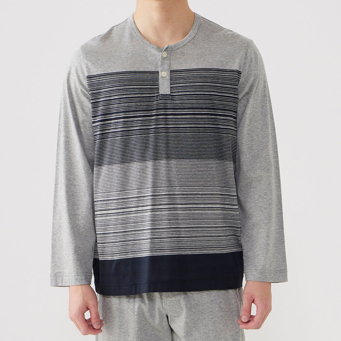 タケオキクチ TAKEO KIKUCHI 長袖ヘンリーネックパジャマ (モクグレー) モクグレー