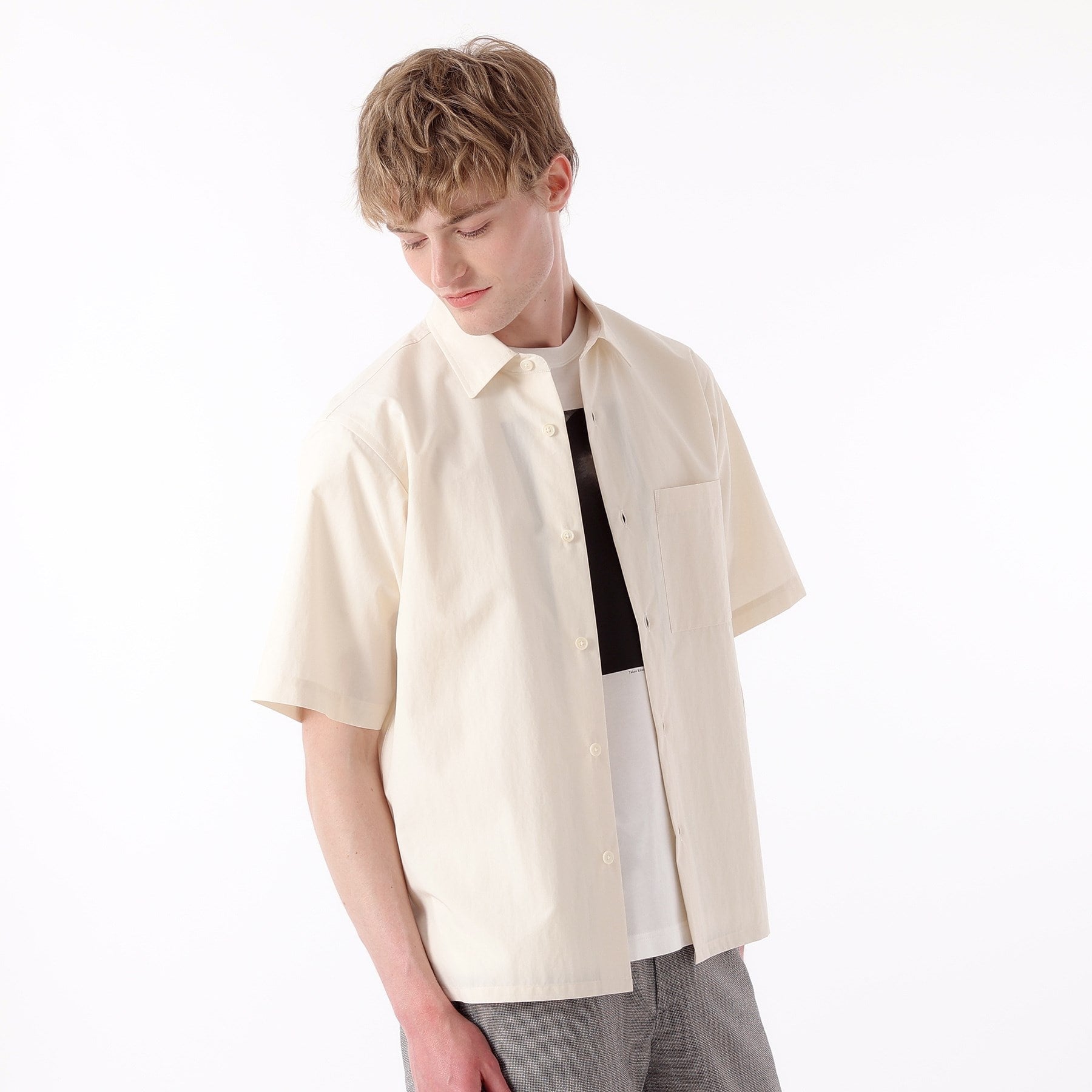 タケオキクチ TAKEO KIKUCHI 【THE FLAGSHIP】ウェザークロス シャツ (ライトベージュ(051)) ライトベージュ(051)