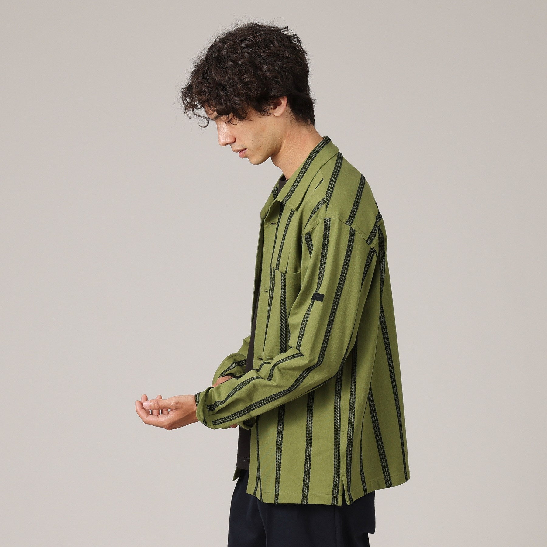 タケオキクチ TAKEO KIKUCHI カラミ ストライプ ジャージー シャツ (アイボリー(304)) アイボリー(304)