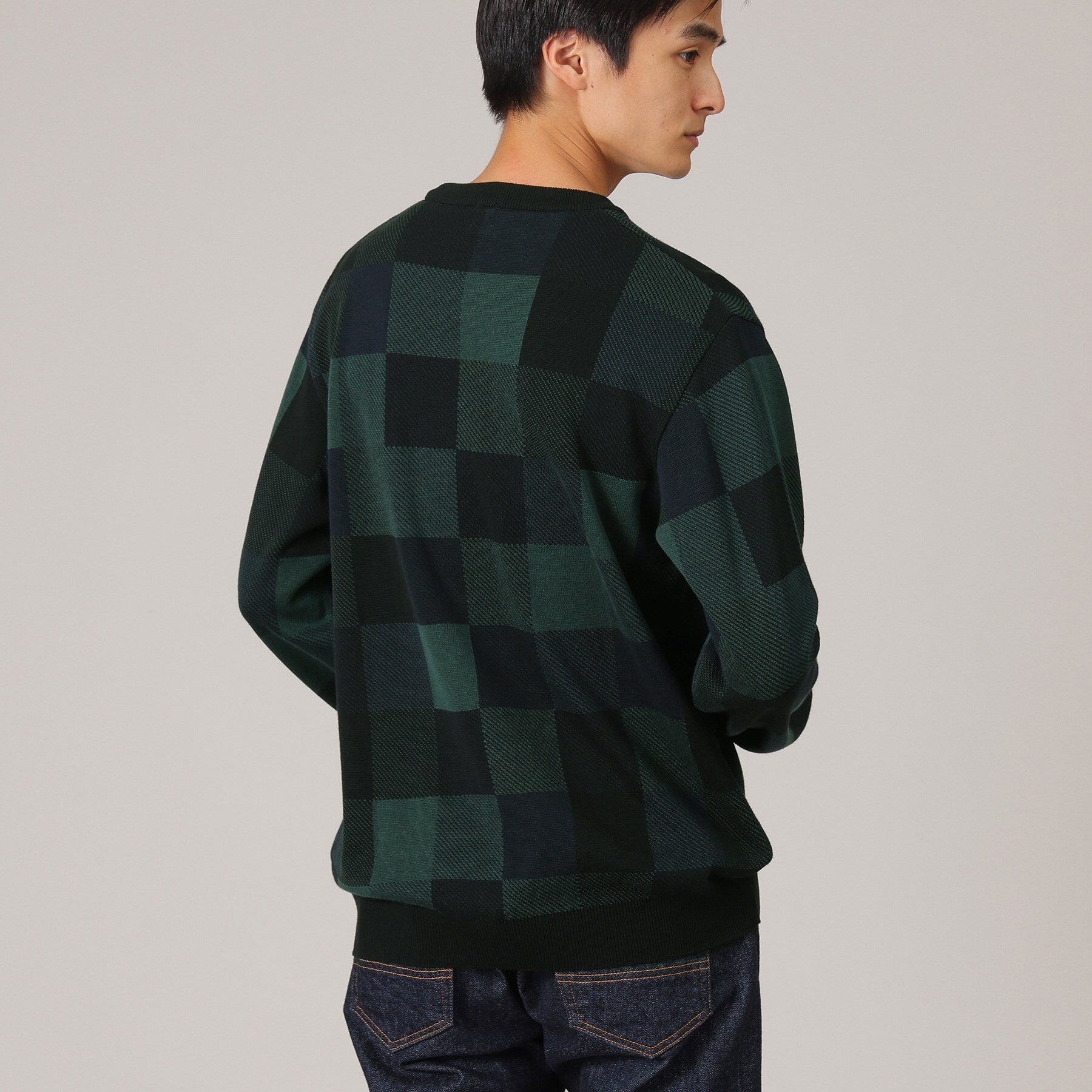 タケオキクチ TAKEO KIKUCHI チェック柄 プルオーバー ニット (ブラウン(243)) ブラウン(243)