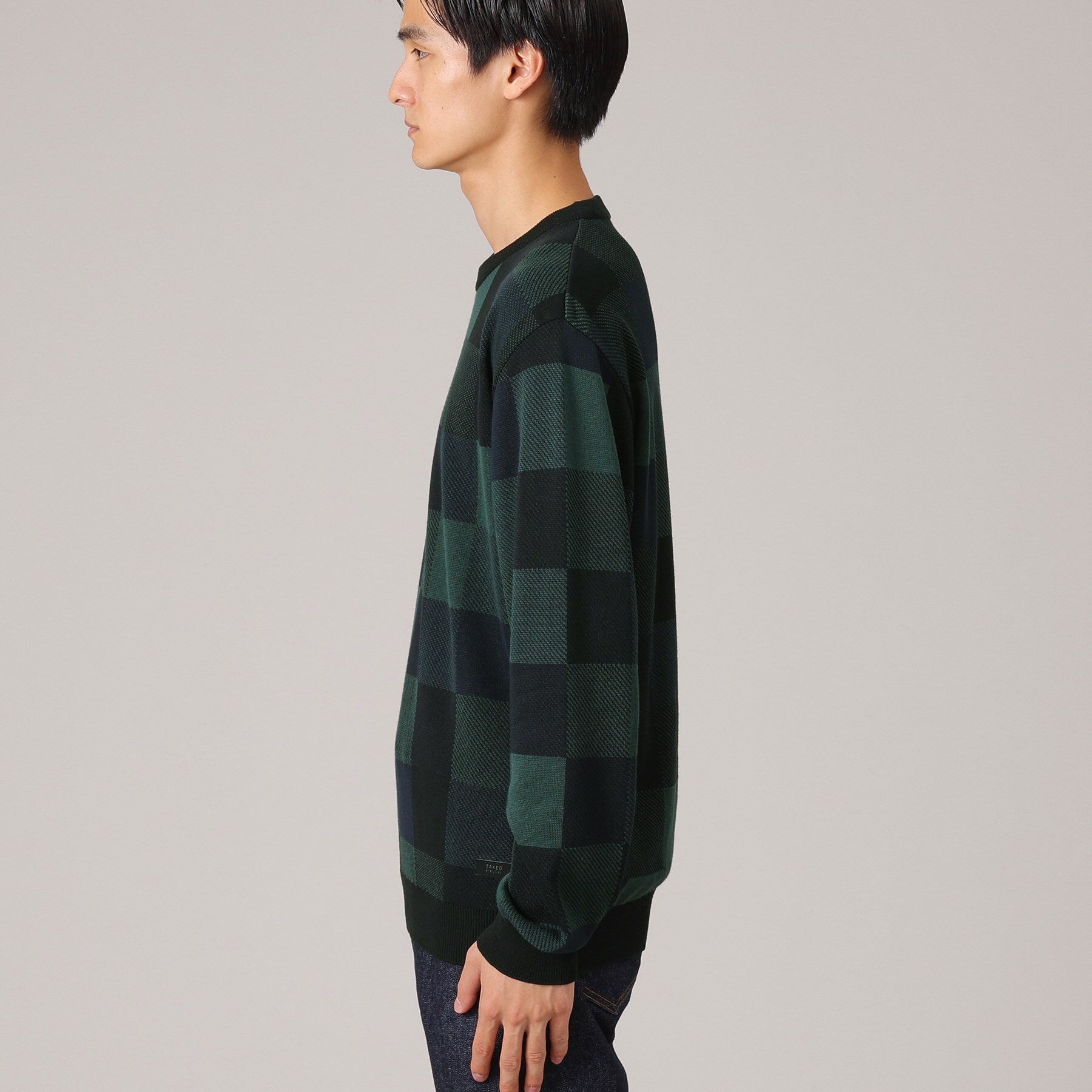 タケオキクチ TAKEO KIKUCHI チェック柄 プルオーバー ニット (ブラウン(243)) ブラウン(243)