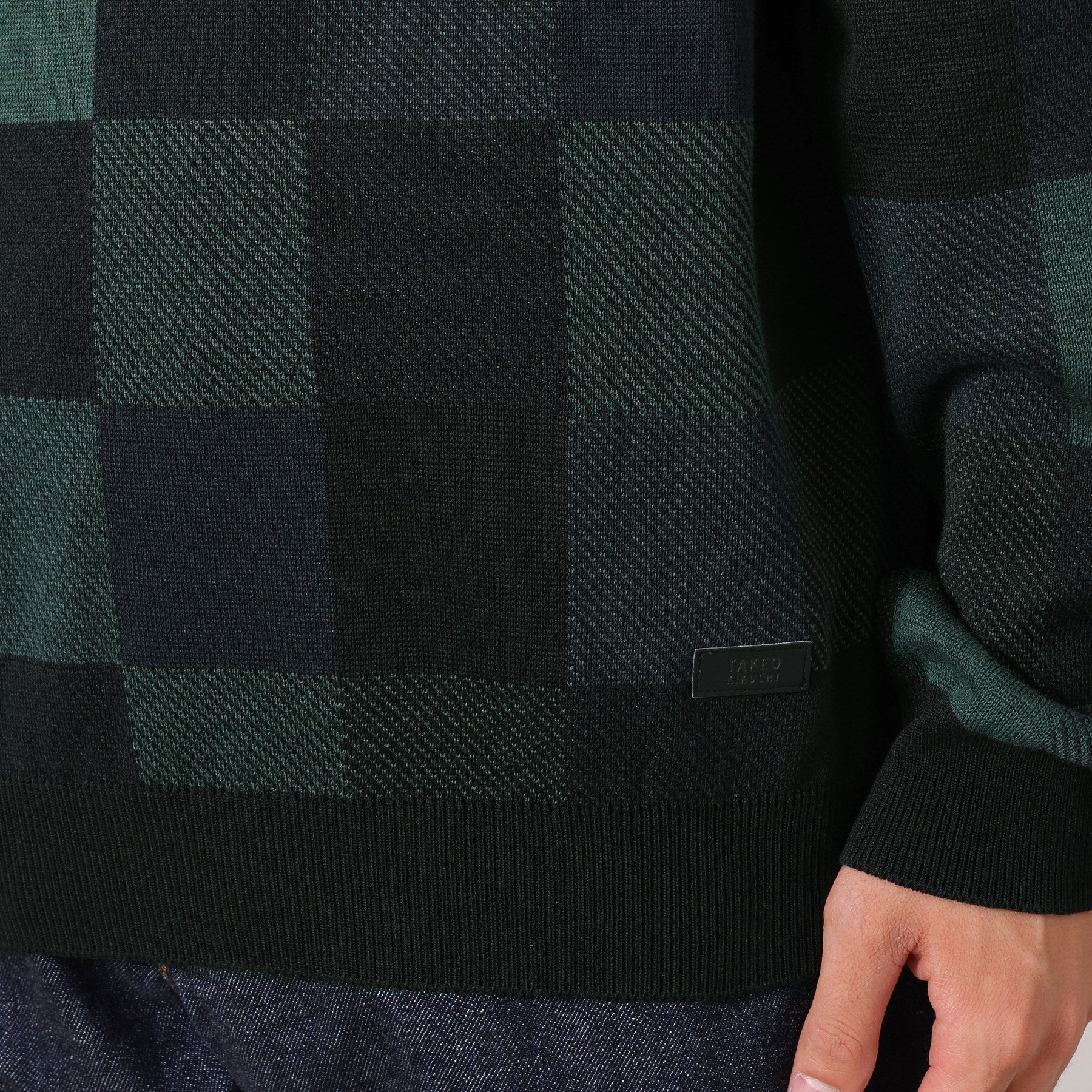 タケオキクチ TAKEO KIKUCHI チェック柄 プルオーバー ニット (ブラウン(243)) ブラウン(243)