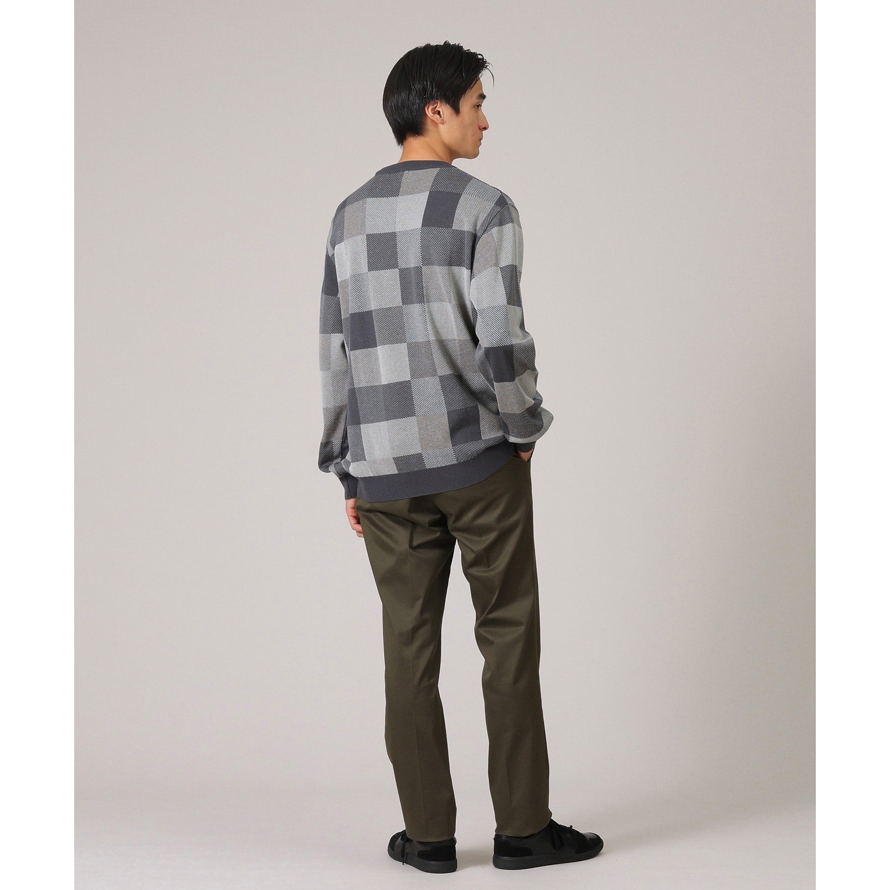 タケオキクチ TAKEO KIKUCHI チェック柄 プルオーバー ニット (ブラウン(243)) ブラウン(243)