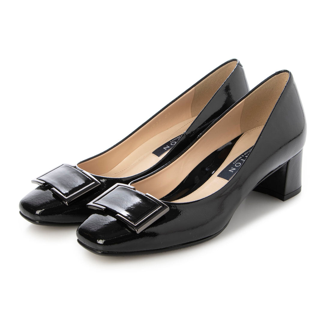 TALANTON by DIANA Buckle Square Toe Thick Low Heel Pumps