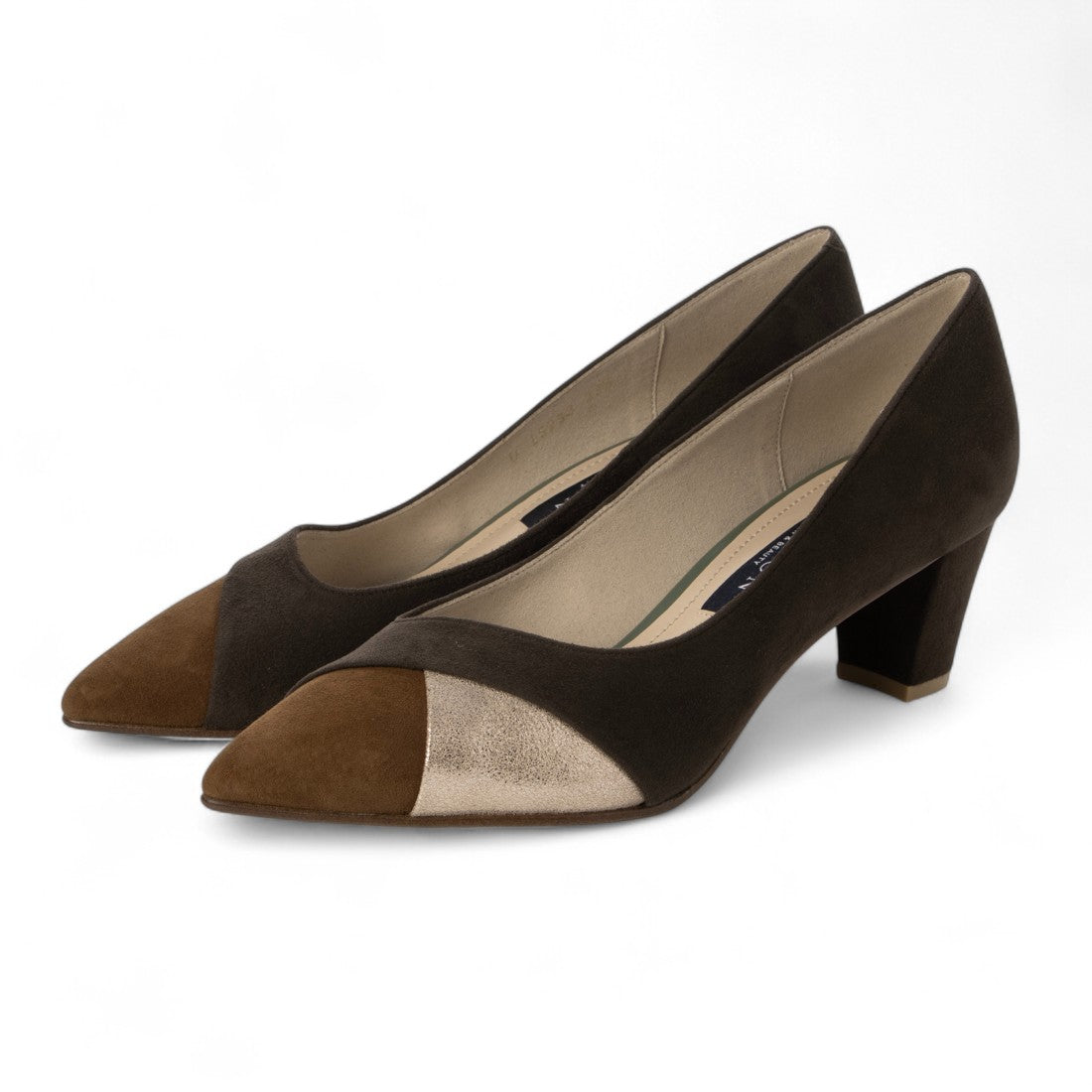 タラントン バイ ダイアナ TALANTON by DIANA ポインテッドトゥミドルヒールパンプス (グレースエード) グレースエード
