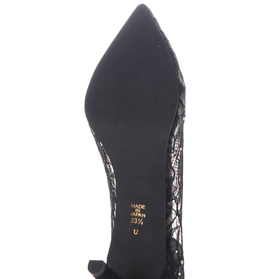 タラントン バイ ダイアナ TALANTON by DIANA ストーン付きチュールレースシアーヒールパンプス (黒生地) 黒生地