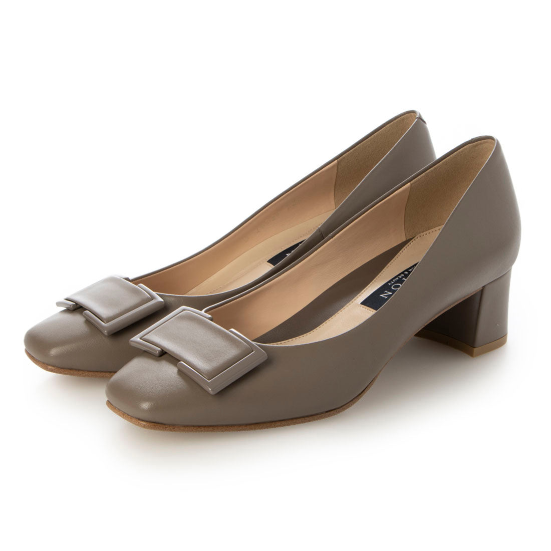 TALANTON by DIANA Buckle Square Toe Thick Low Heel Pumps
