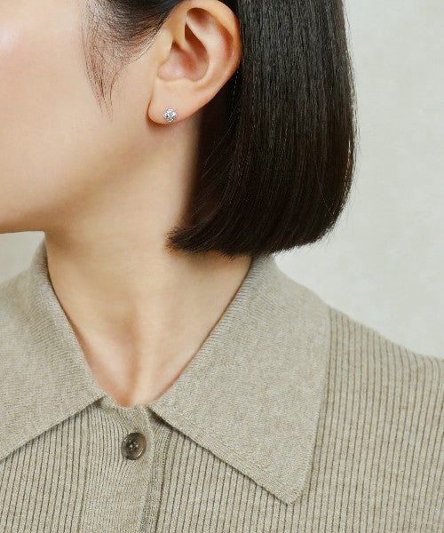 テイクアップ TAKE-UP K14・K10 アクアマリン ミルフラワー ワンポイントピアス