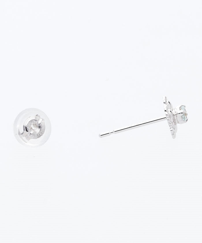 テイクアップ TAKE-UP K14・K10 アクアマリン ミルフラワー ワンポイントピアス