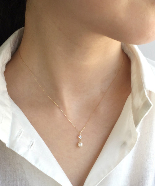 テイクアップ TAKE-UP タンスイパールミルスクエアネックレス