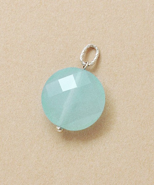 テイクアップ TAKE-UP K10 シーブルーカルセドニーネックレスチャーム (ホワイトゴールド) ホワイトゴールド