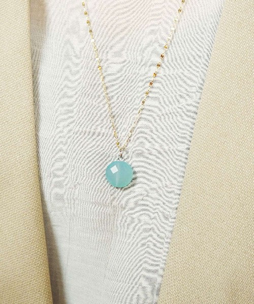 テイクアップ TAKE-UP K10 シーブルーカルセドニーネックレスチャーム (ホワイトゴールド) ホワイトゴールド