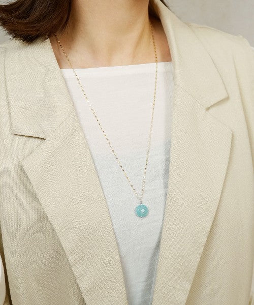 テイクアップ TAKE-UP K10 シーブルーカルセドニーネックレスチャーム (ホワイトゴールド) ホワイトゴールド