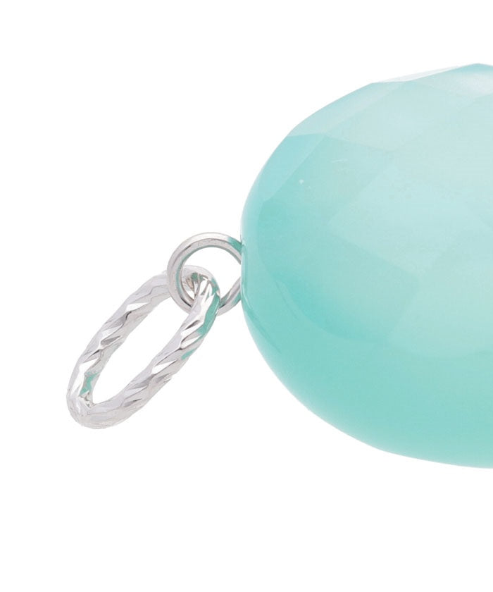 テイクアップ TAKE-UP K10 シーブルーカルセドニーネックレスチャーム (ホワイトゴールド) ホワイトゴールド