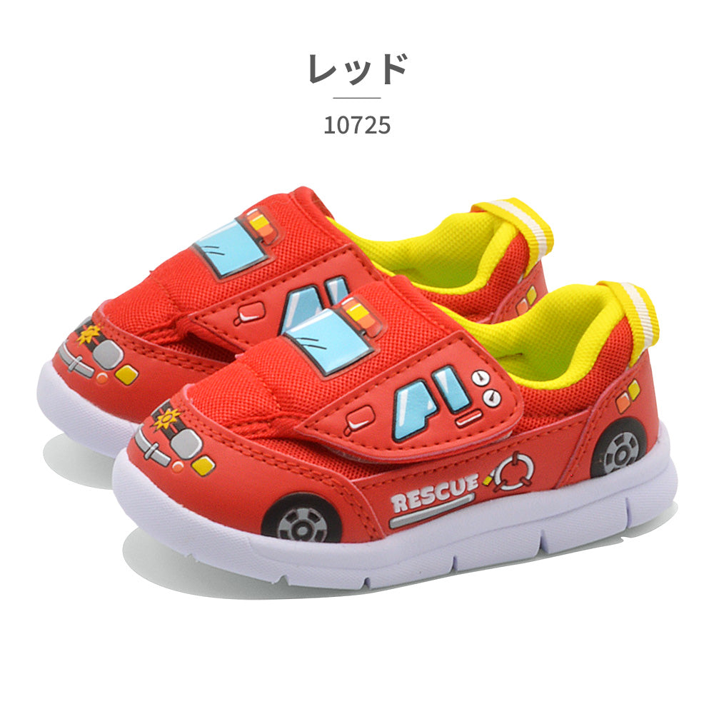 タカラトミー TAKARA TOMY スニーカー キッズ タカラトミー パトカー 消防車 トミカ 軽量 (レッド) レッド