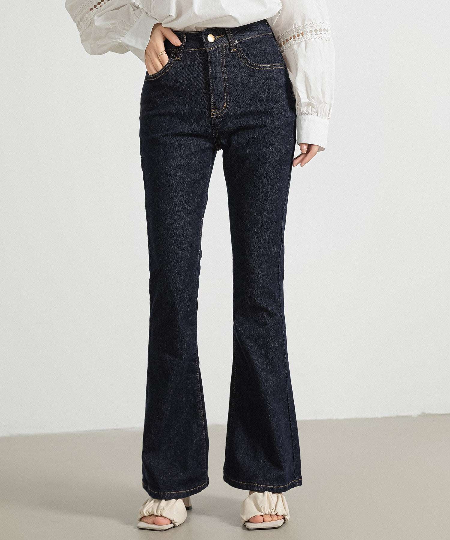 テディショップ Teddyshop デニムパンツ レディース 大きいサイズ ボトムス ジーパン カジュアル (ダークネイビー) ダークネイビー