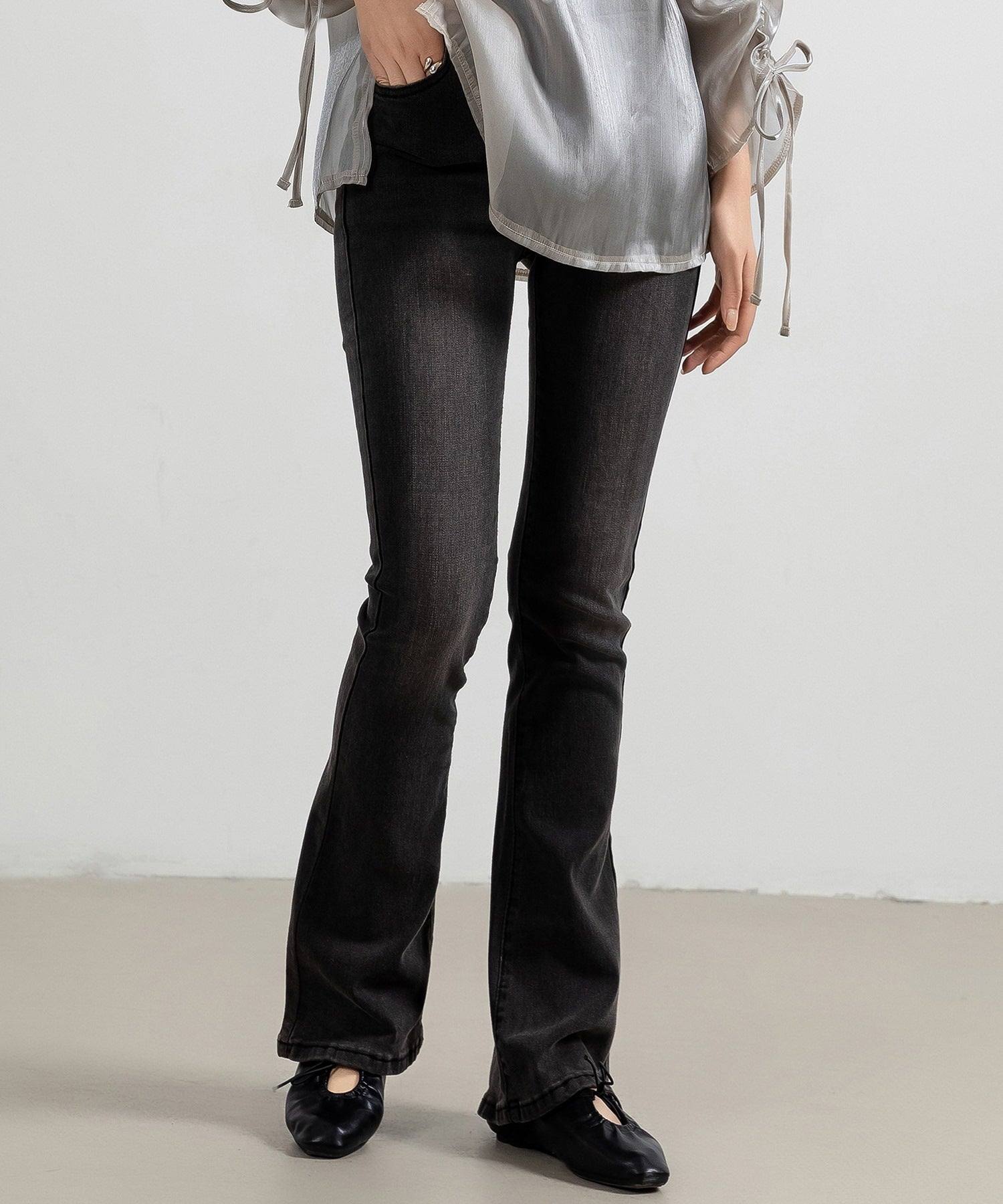 テディショップ Teddyshop デニムパンツ レディース 大きいサイズ ボトムス ジーパン カジュアル (ダークグレー) ダークグレー