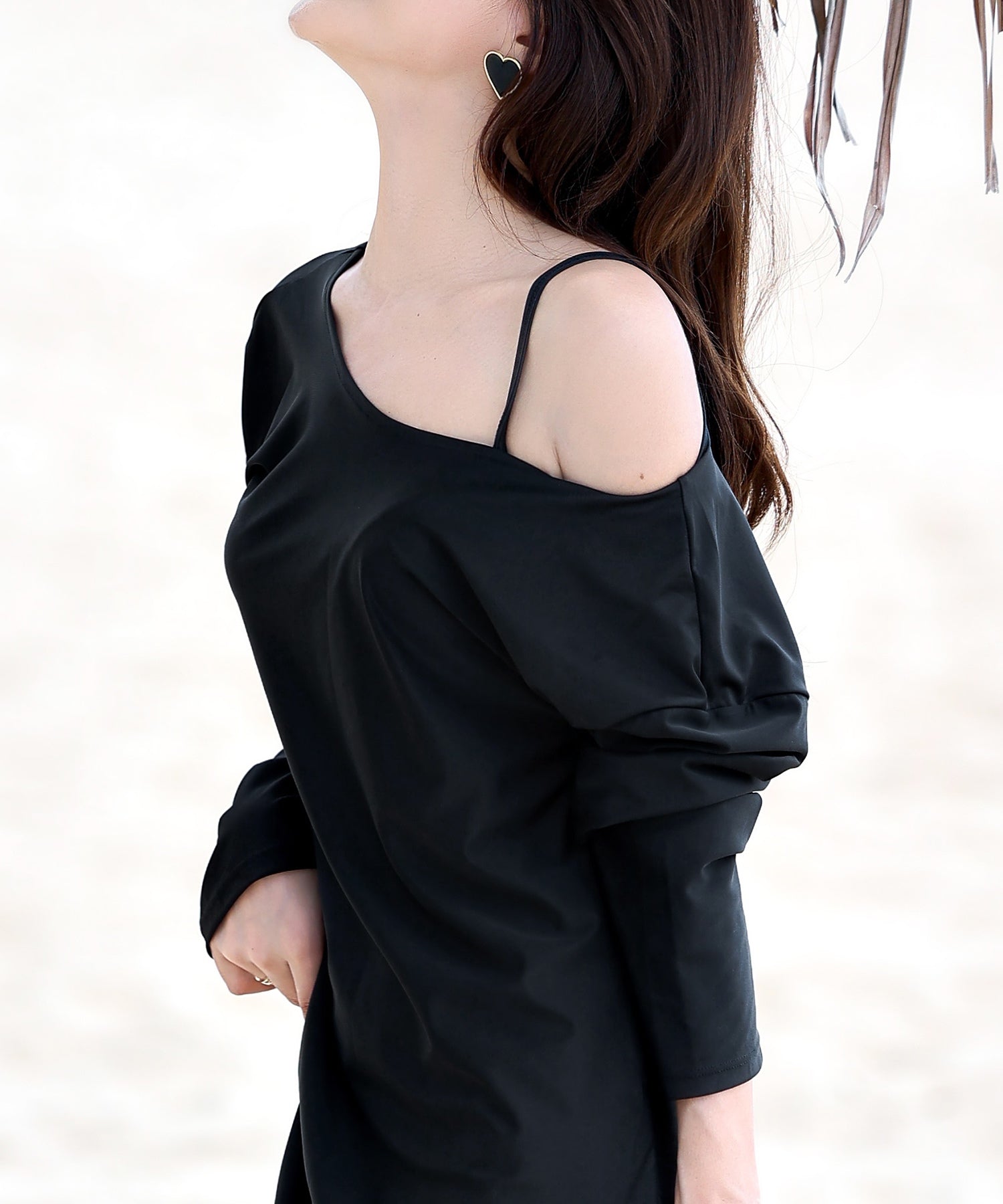 テディショップ Teddyshop レディース ドロップショルダーバックリボン長袖ラッシュガード【返品不可商品】 (ダスティブルー) ダスティブルー