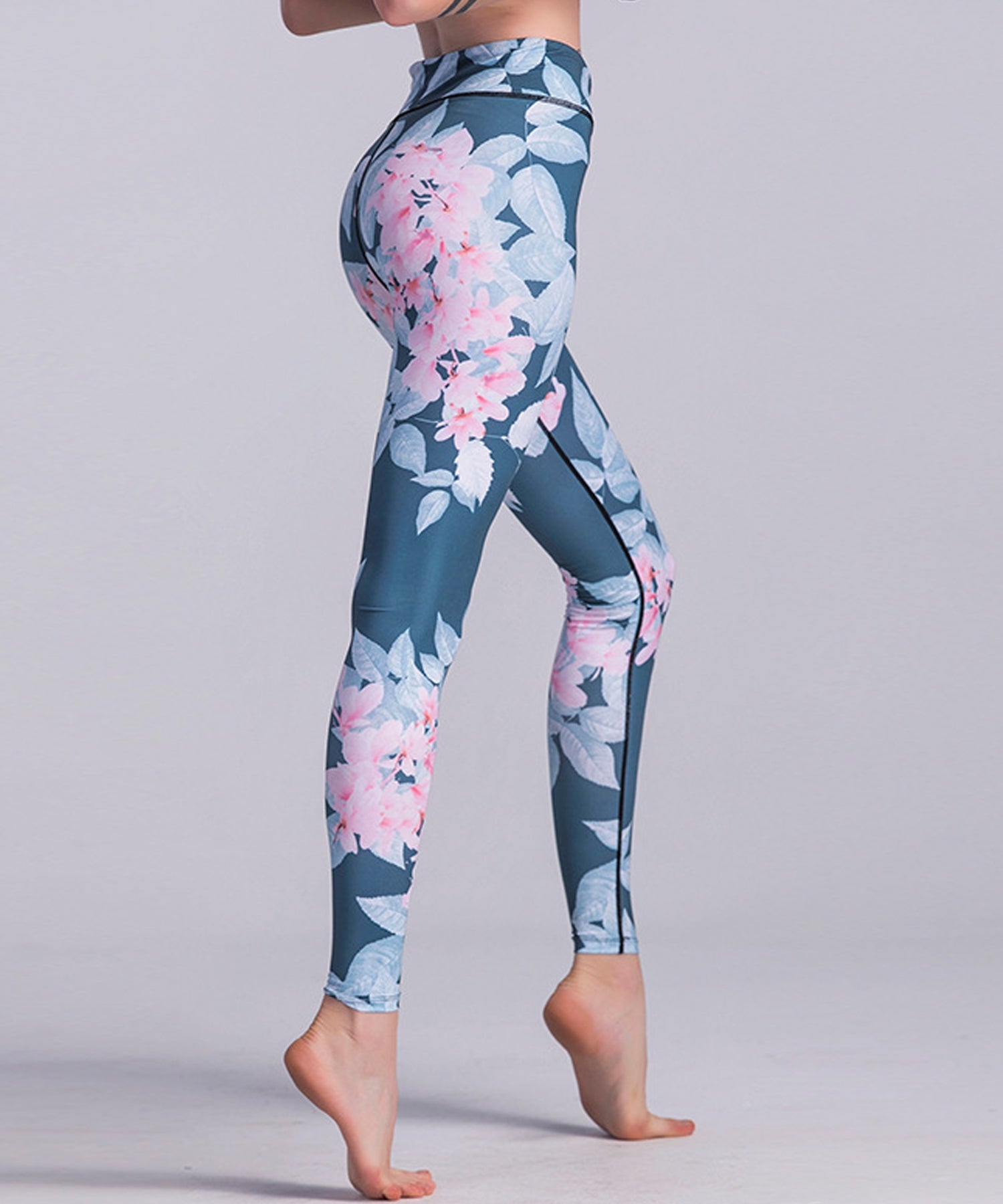 テディショップ Teddyshop レディース カラフルフィットネスヨガレギンス (D:ボタニカル) D:ボタニカル