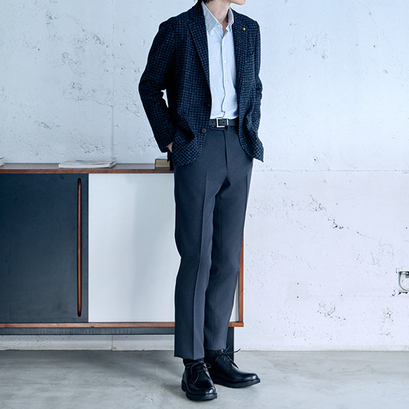 スリムフィット | ミニマルデザイン×ラギッド厚底 | プレーントウ ブラック