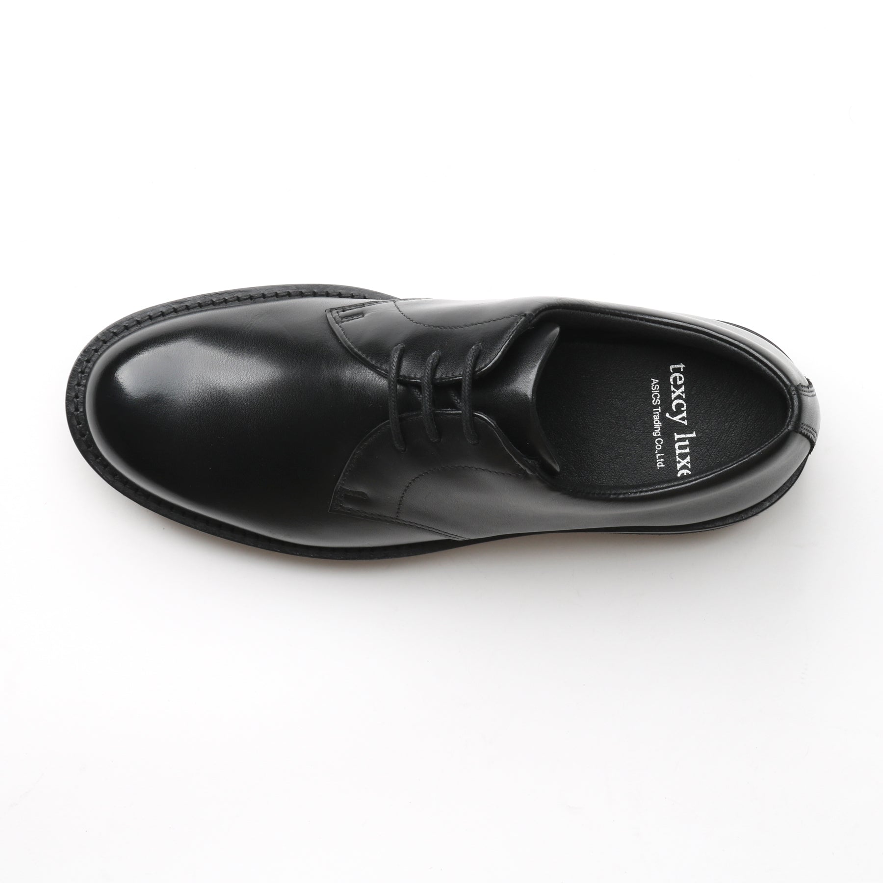 スリムフィット | ミニマルデザイン×ラギッド厚底 | プレーントウ ブラック