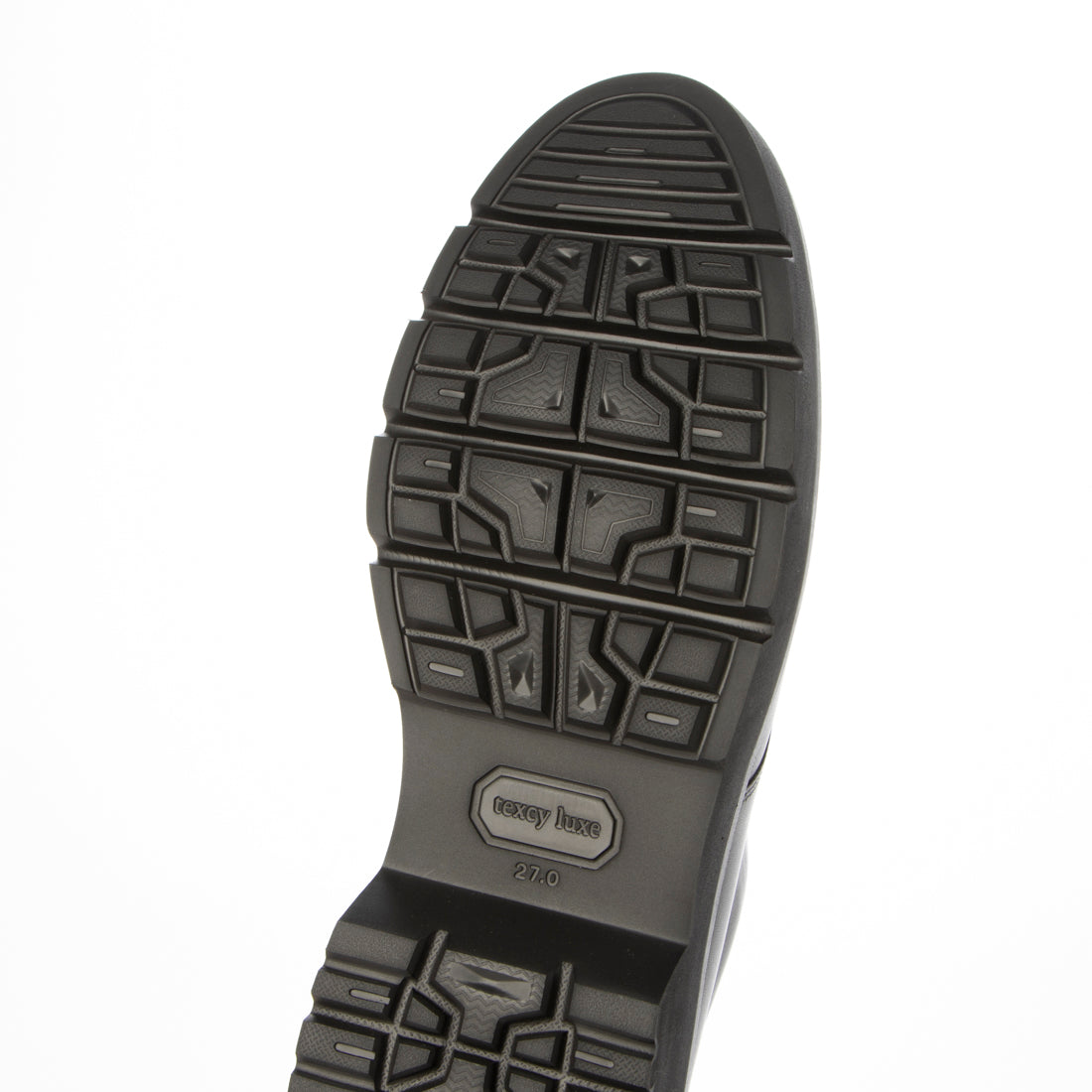 スリムフィット | ミニマルデザイン×ラギッド厚底 | プレーントウ ブラック