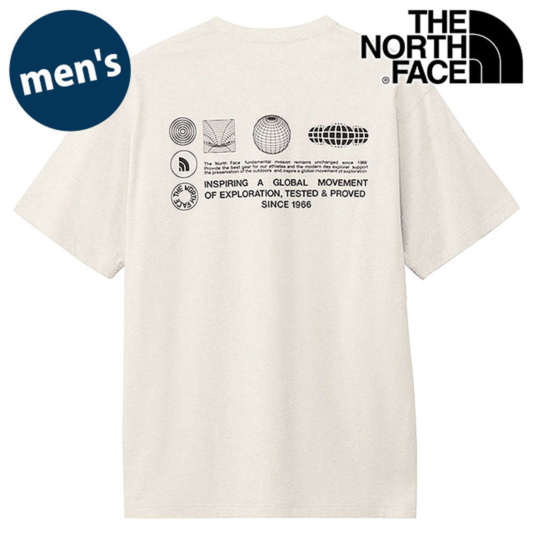 The North Face S/S FD Globe Grid Cotton Tee White Mix Gray [NT32550-WX