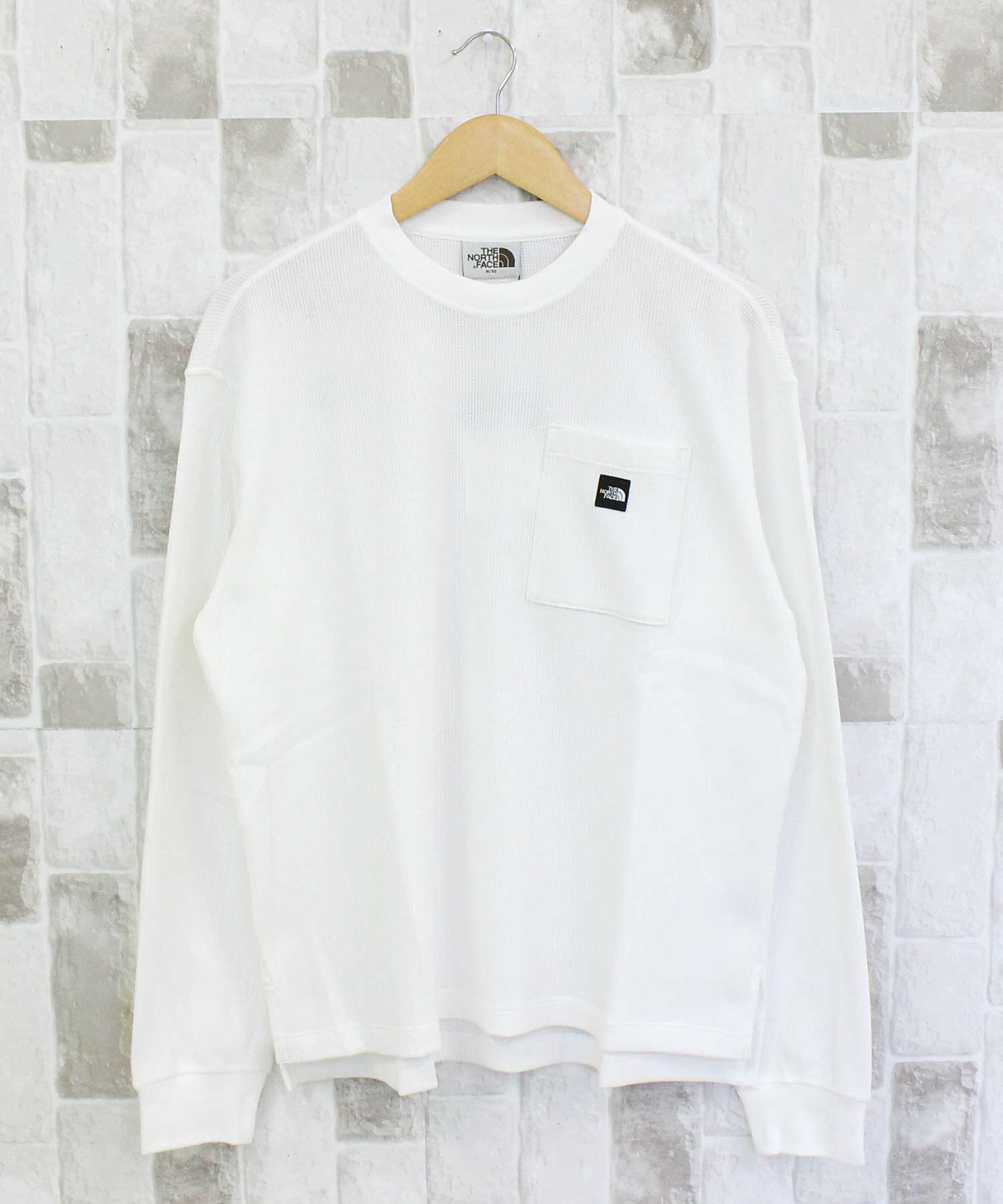 ザ・ノース・フェイス THE NORTH FACE ワンポイントポケット ワッフル ロングスリーブ Tシャツ 長袖 WAFFLE L/S R/TEE White Label Korea Line メンズ ブランド (1-ホワイト) 1-ホワイト