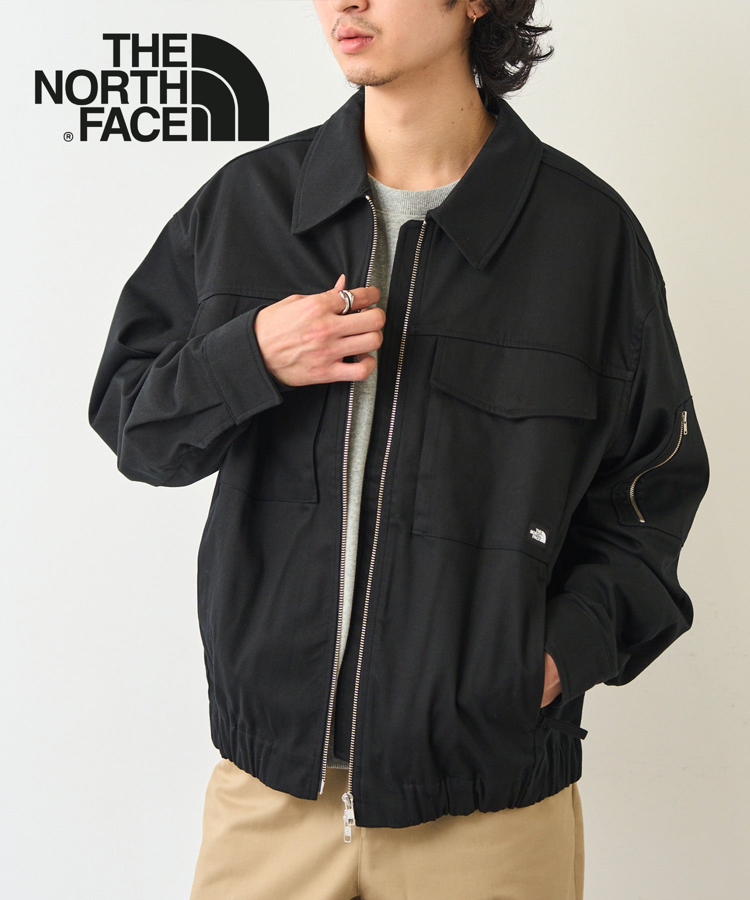 ザ・ノース・フェイス THE NORTH FACE 【日本未発売】韓国 ホワイトレーベルALL-ROUND COLLAR BOMBER NJ3BP00 ブルゾン ジャケット (ブラック) ブラック