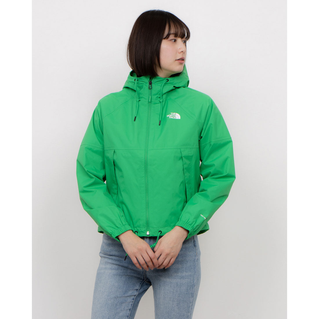 ザ・ノース・フェイス THE NORTH FACE W ANTORA RAIN HOODIE (グリーン) グリーン