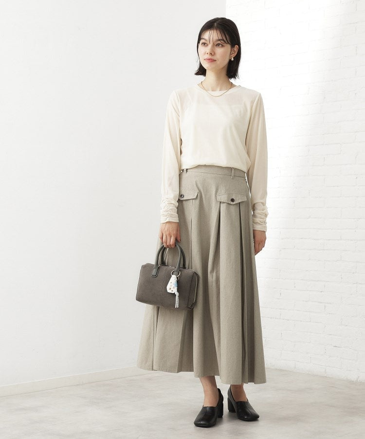 ザ ショップ ティーケー (ウィメン) THE SHOP TK(Women) チャーム付きスエードミニボストンバッグ (ベージュ(052)) ベージュ(052)