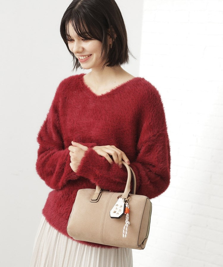 ザ ショップ ティーケー (ウィメン) THE SHOP TK(Women) チャーム付きスエードミニボストンバッグ (ベージュ(052)) ベージュ(052)