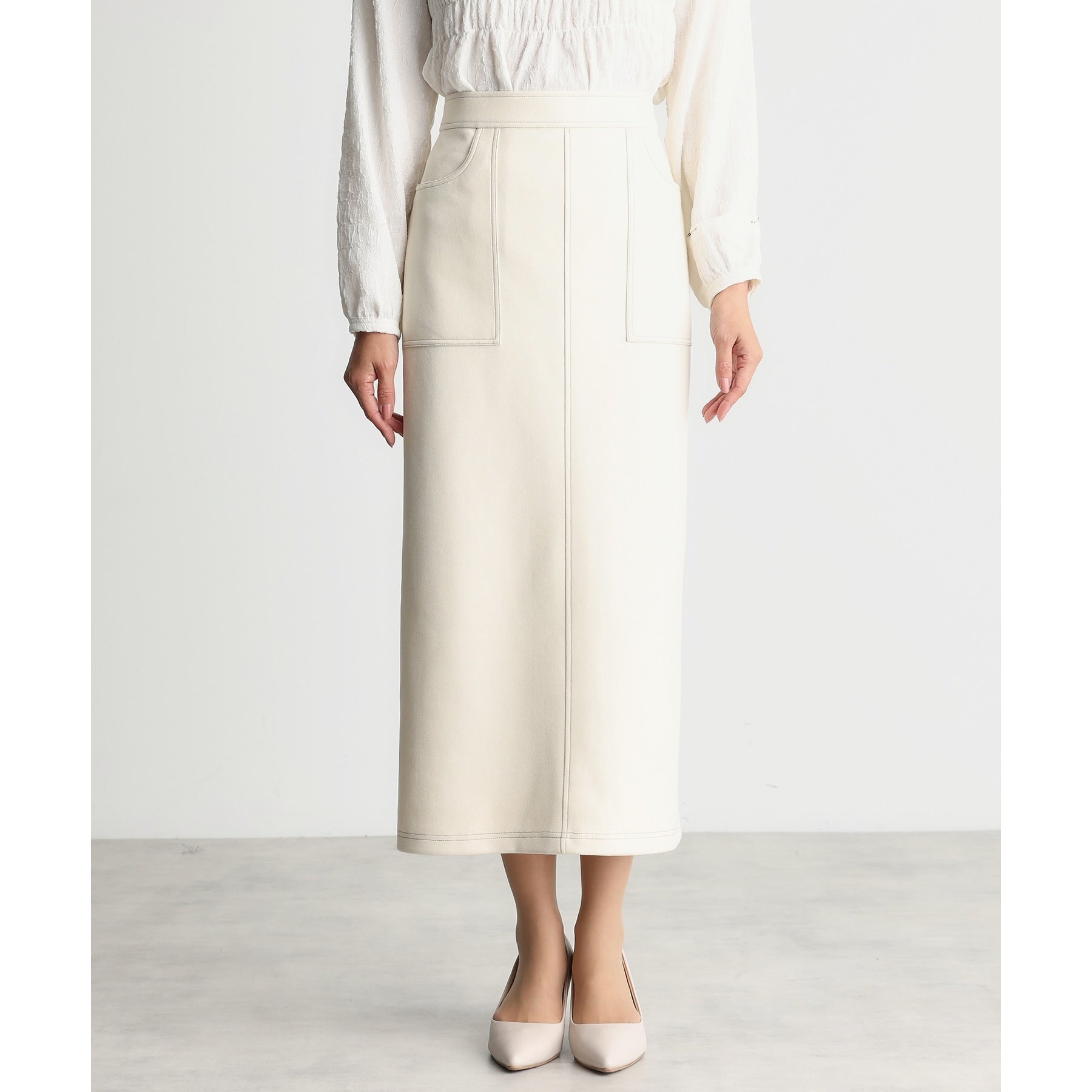 ザ ショップ ティーケー (ウィメン) THE SHOP TK(Women) レザー調タイトスカート (スミクロ(018)) スミクロ(018)