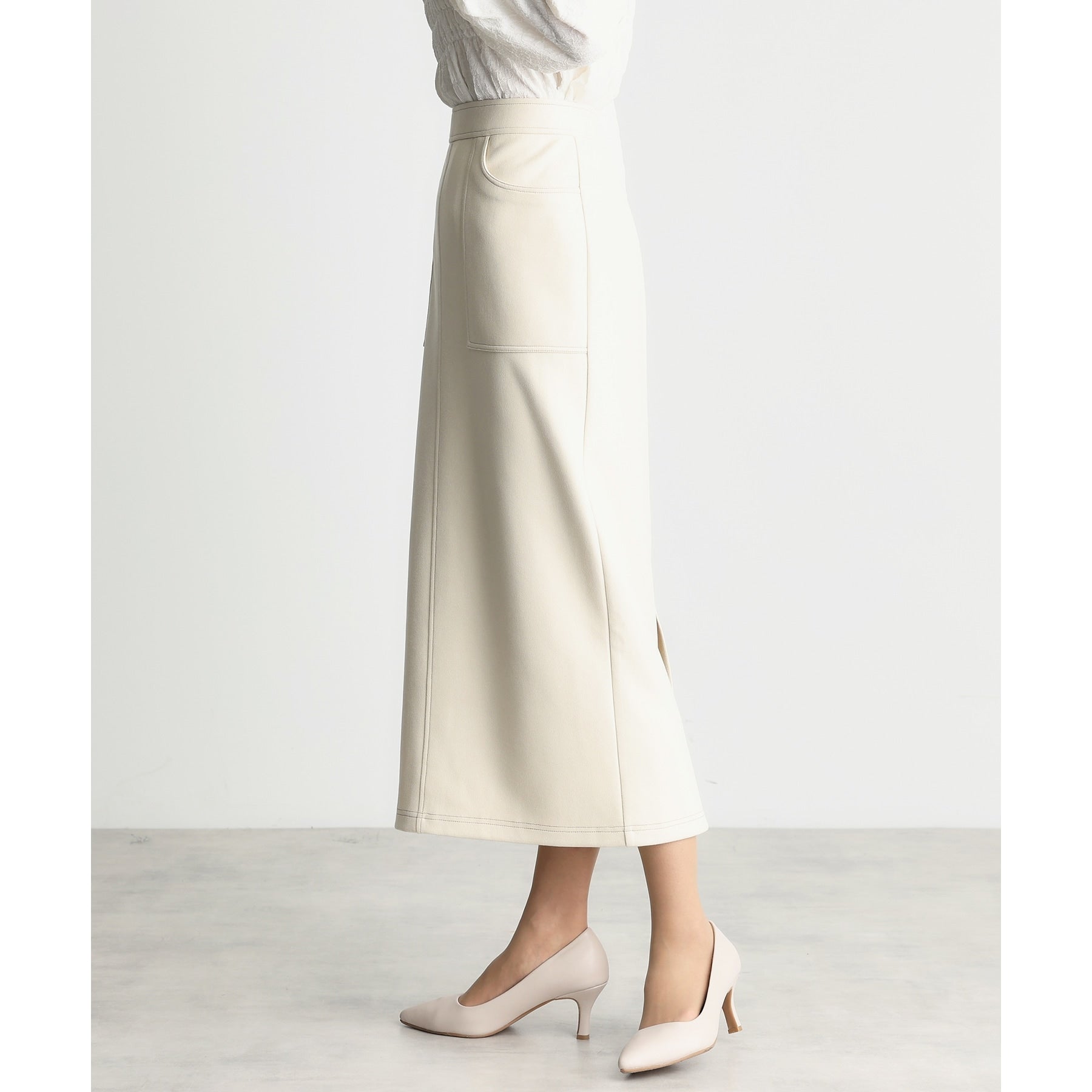 ザ ショップ ティーケー (ウィメン) THE SHOP TK(Women) レザー調タイトスカート (スミクロ(018)) スミクロ(018)